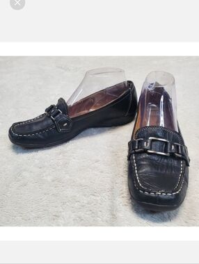 Naturalizer Black Leather Flats Shoes Women 9.5 Office Dressy‎ Church WOrk